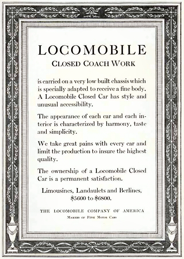 1916 Locomobile Auto Advertising